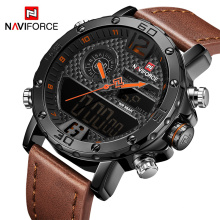 NAVIFORCE 9134 LED Digital & Quartz 5 Clasps Upscale Men Sport Watches For Sale